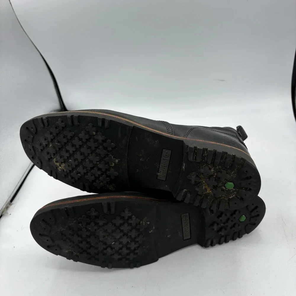 Timberland Boots Mens Size 10 Combat Black Leather Defender Repellent
